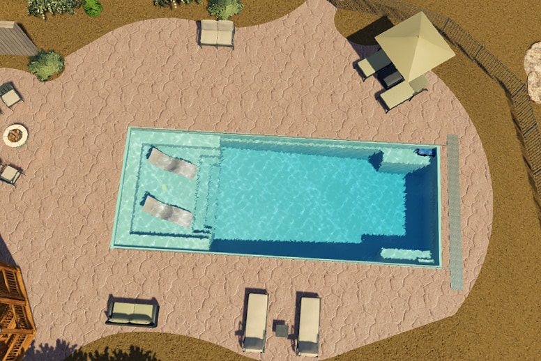 40′ Coral Blue, Illusion, 3D Render